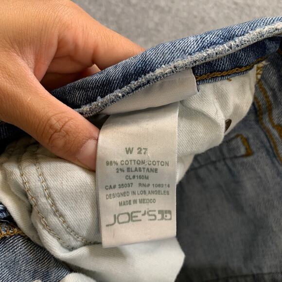 Joes Jeans Womens 27 Denim The Billie Crop Boyfriend Heavily Distressed Raw Hem - Picture 7 of 12